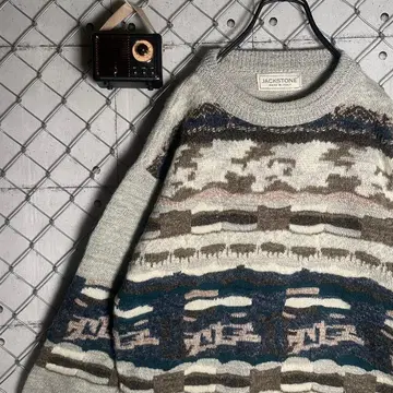 빈티지 80~90s 이탈리아제 JACKSTONE 3D 니트 M 사이즈