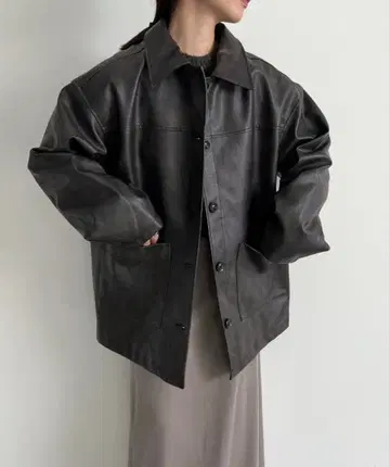 새상품 select MOCA by son 스텐칼라 페이크 가죽 자켓