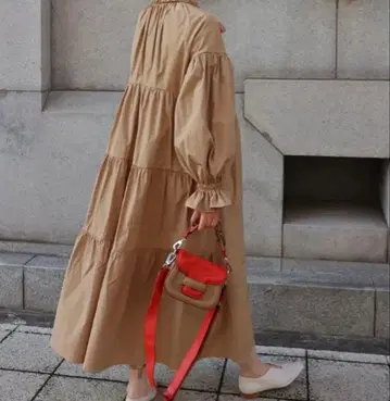 마차트 베이지 티어드 셔츠 원피스 사이즈 F