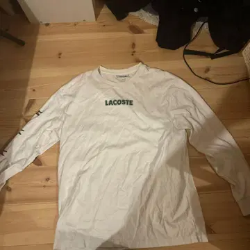 LACOSTE 화이트 롱 슬리브 T셔츠 US M