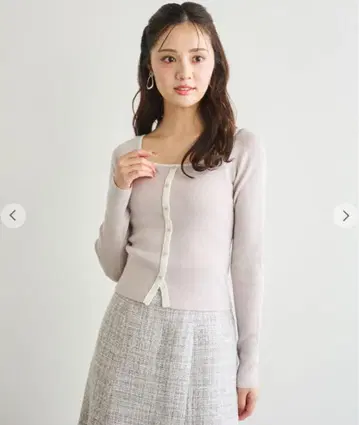 LILLAN CARAT 스퀘어넥 라메 니트