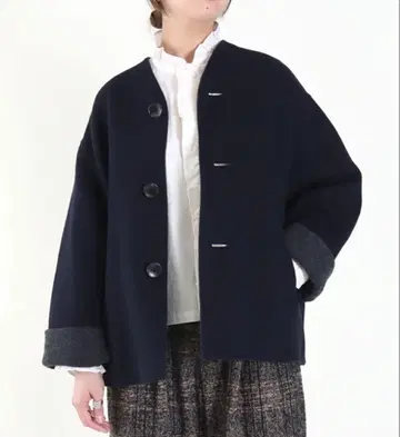 네이비 울 100% 자켓