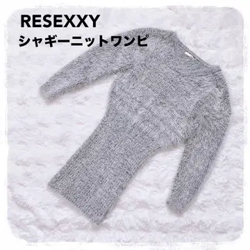 미사용급 RESEXXY 샤기 니트 원피스