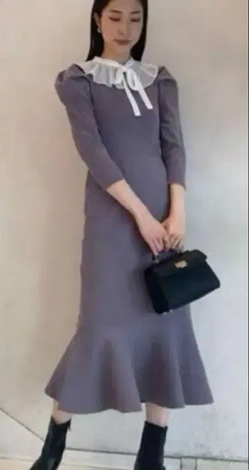 SNIDEL 프릴 옷깃 롱 원피스