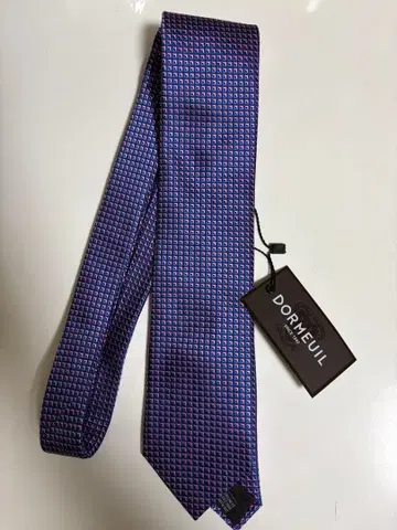 DORMEUIL 기하학 패턴 실크 넥타이