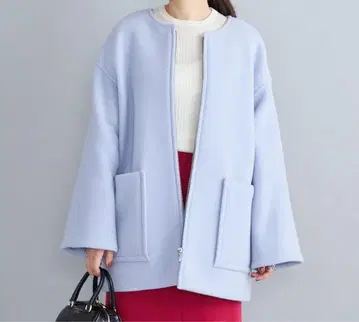 SHIPS Bellandi SUPER130 숏코트 노카라 코트