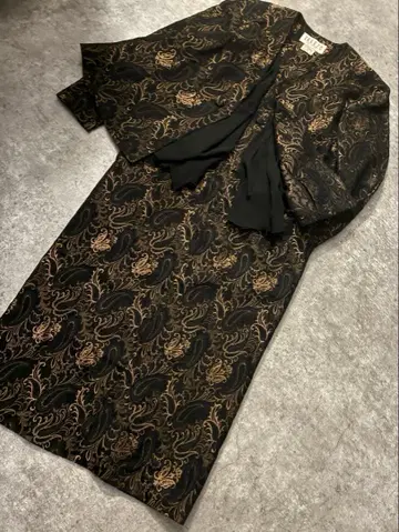 빈티지 takezo 셋업풍 자카드 원피스 즉흥 가르송