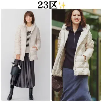 23구 2023 [세탁 가능] 실레 타프타 숏 다운 코트 베이지 M