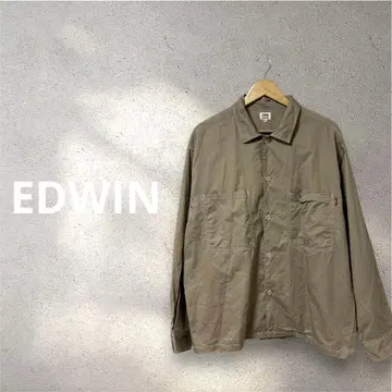 [ EDWIN ] 성숙 캐주얼에! 코튼 워크 셔츠 XL 루즈핏 베이지