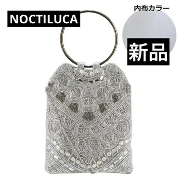 새상품 노크틸카 실버 비즈 자수 비쥬 핸드백 숄더백