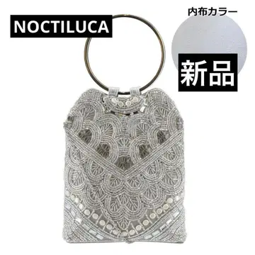 새상품 노크틸카 실버 비즈 자수 비쥬 핸드백 숄더백