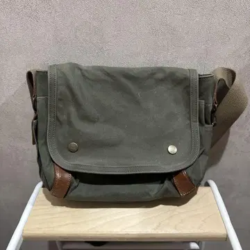 타지마 캔버스 제품 숄더백 올리브 그린