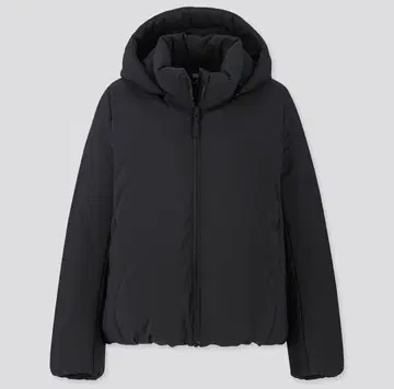 UNIQLO 하이브리드 다운 후드티 블랙