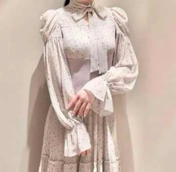 snidel 스나이델 허리 리브 원피스 핑크 도트 S 사이즈