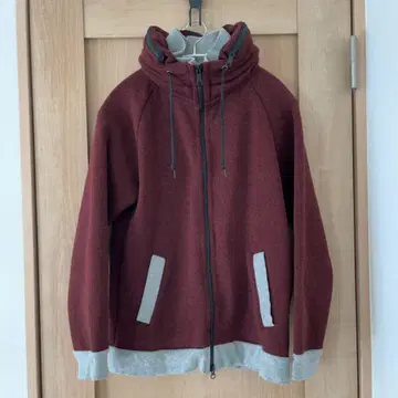 BEAMS HEART 후드 부착 후드티 속기모 니트 버건디