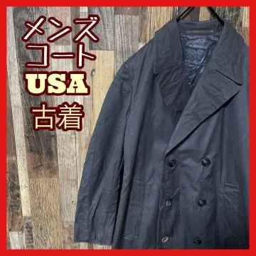 남성용 그레이 트렌치코트 L 아우터 USA 구제 의류 90s 긴팔