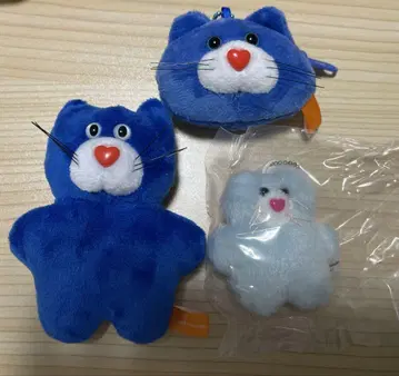[ mojojojo 파랑 고양이 키링, 파우치 ] 3종 세트