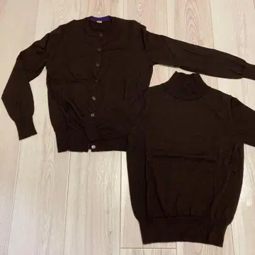 23구 Botto Giuseppe 짙은 갈색 가디건과 스웨터 앙상블