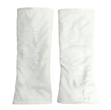 JUN & ROPE 속기모 레그 워머 로고 디자인 화이트