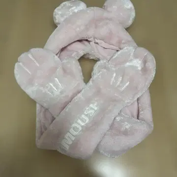 디즈니 팬캡 머플러 미키 핑크
