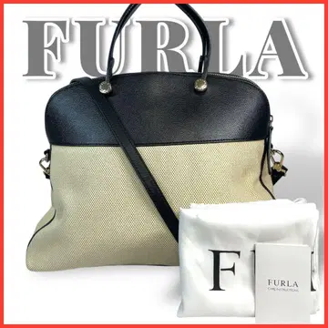 레어 새상품급 FURLA 훌라 파이퍼 캔버스 가죽 숄더백