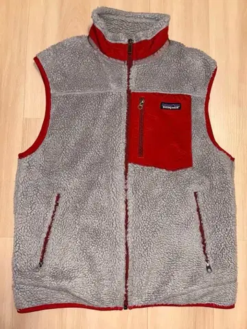 patagonia 레트로 X 플리스 베스트 그레이 x 레드 M