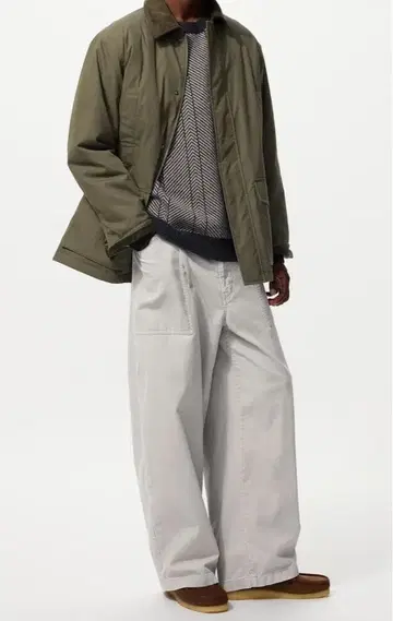 유니클로 x JW ANDERSON 코듀로이 워크 팬츠 그레이 S