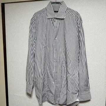 BARBA 스트라이프 셔츠 42 브라운 x 퍼플