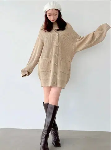 앙상블 리브 니트 원피스