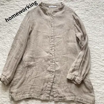 homeworking 홈 워킹 린넨 튜닉 셔츠