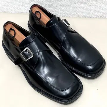 madras vanline 싱글 몽크 U 칩 26cm 블랙 가죽 신발