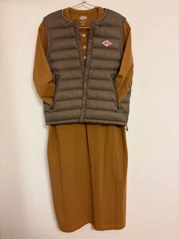 단톤 헨리넥 긴팔 T셔츠 원피스 36 브라운 카멜