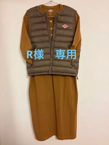 단톤 헨리넥 긴팔 T셔츠 원피스 36 브라운 카멜