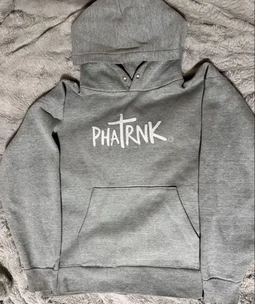 PHATRNK 그레이 후드 부착 후드티