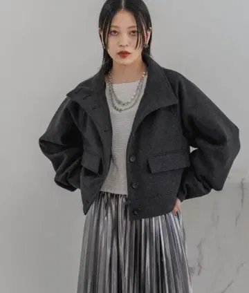 JEANASIS 스탠드 카라 숏코트
