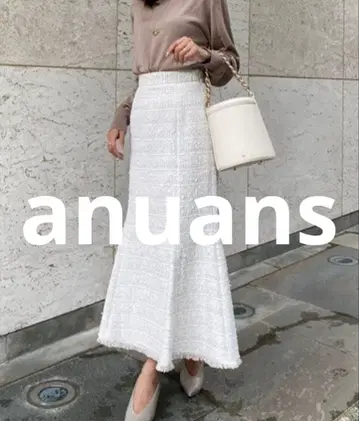 새상품급 anuans 스커트 MEDIUM 화이트 여성용