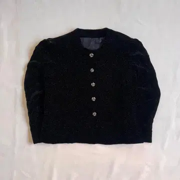 y2k 00s vintage 비쥬 장식 블랙 노카라 자켓