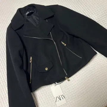 [ 미사용 새상품 ] ZARA 자라 숏 기장 블루종 코트 블랙 S 사이즈