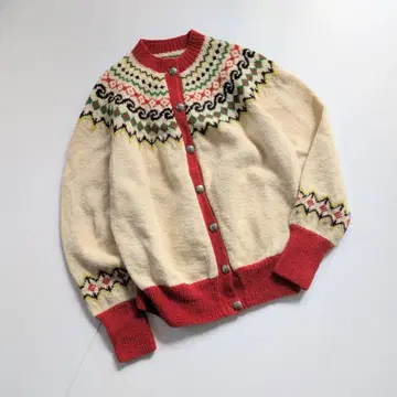 노르웨이 빈티지 노르딕 니트 레드 C13