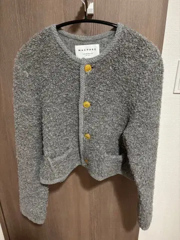 MACPHEE 무스탕 크루넥 가디건