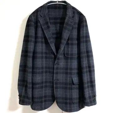 BEAMS PLUS 다크 체크 3 버튼 셔츠 자켓 그레이