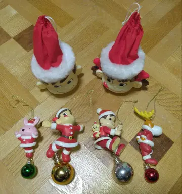 후지야 페코짱 포코짱 산타 복조리 & 크리스마스 오너먼트 4개 세트