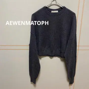 AEWENMATOPH 이우엔마트프 니트 숏 기장 캐시미어 다크 그레이