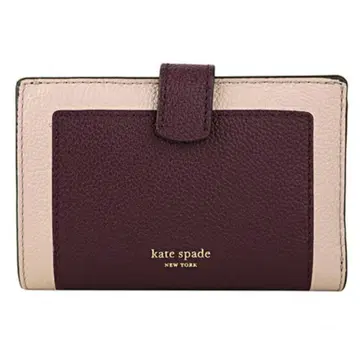 kate spade 이단 접이식 지갑 버건디/베이지