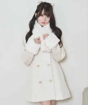 로제 뮤즈 티펫 머플러 세트 코트