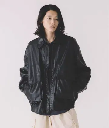 FREAK'S STORE/프릭스스토어 인조 가죽 블루종