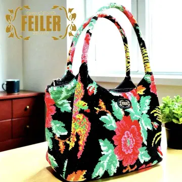 [ 컨디션 최상 ] FEILER 페이러 꽃무늬 셔닐 핸드백 숄더