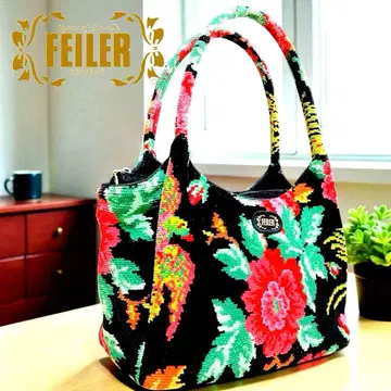 [ 컨디션 최상 ] FEILER 페이러 꽃무늬 셔닐 핸드백 숄더