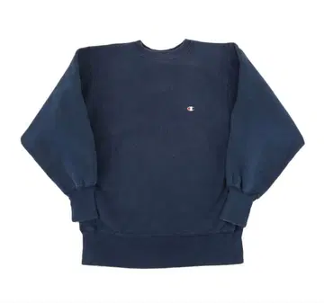 90s 자수 택 챔피온 RW 무지 네이비 표기(L) USA제