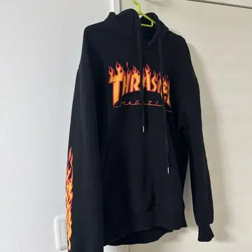 THRASHER 블랙 후드티